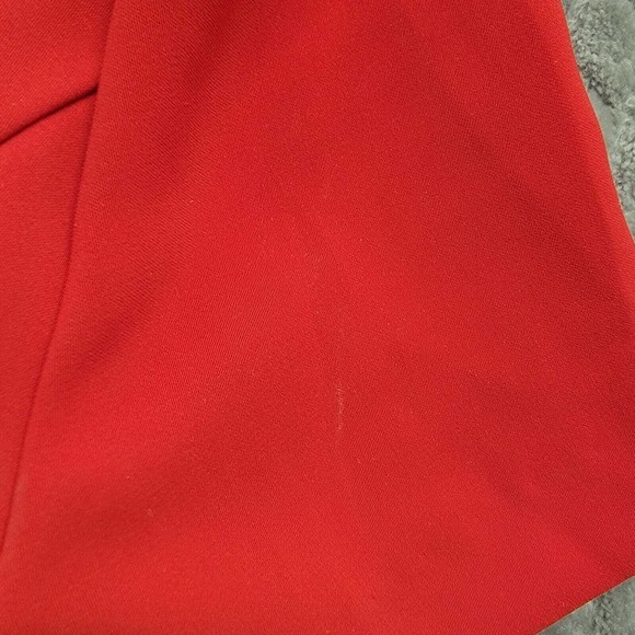 DKNYC Maraschino Red Cap Sleeve Stretch Sheath Pleated Dress Size 8 - Picture 10 of 12
